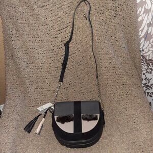 OH! BY KOPENHAGEN FUR-Black,Grey,Beige Leather Messenger-Mink Trim-Crossbody-NWT